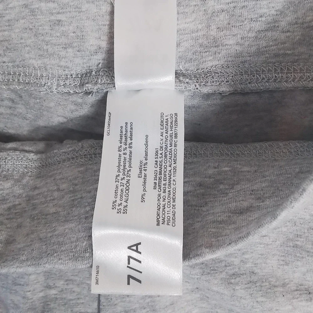 Carter's Kid Set of 2 Leggings Girl's Size 10, Blue w Stars, Grey w Racer Stripe